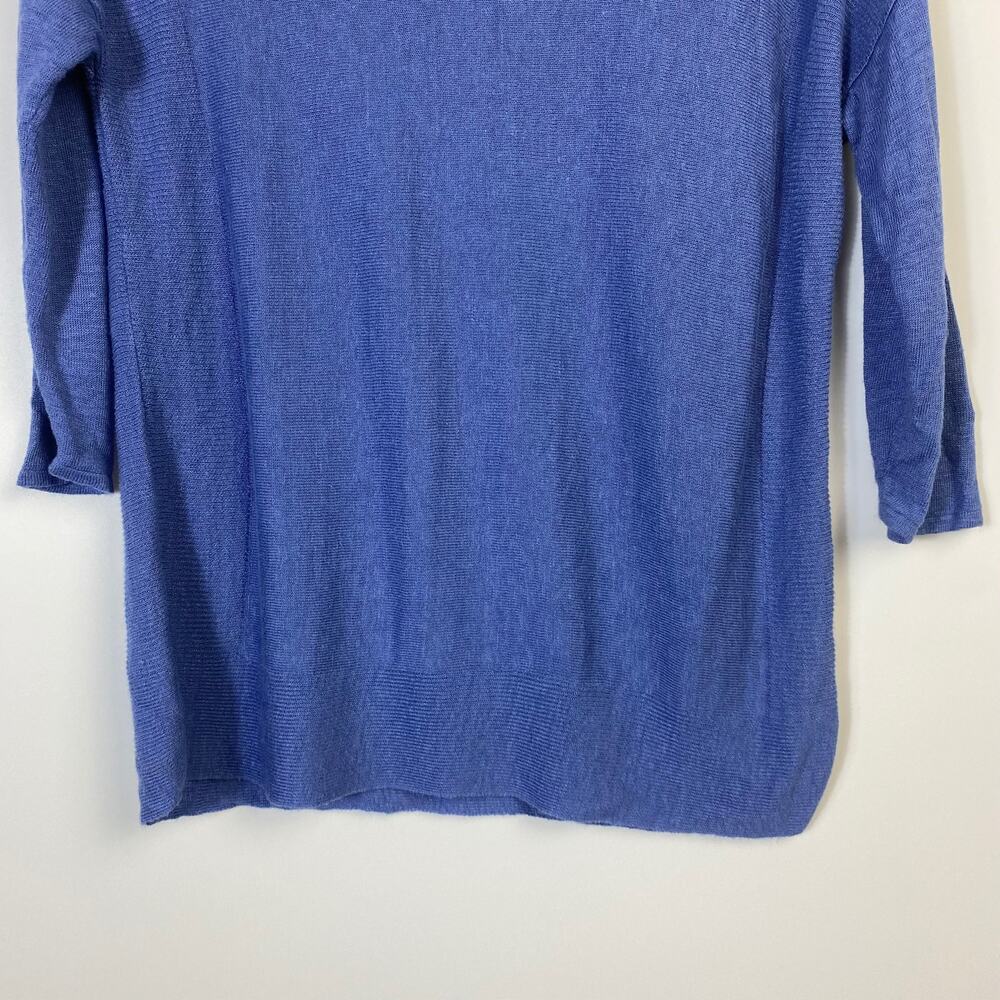 J Jill Womens Linen Blouse Blue Size XSP - Picture 4 of 9